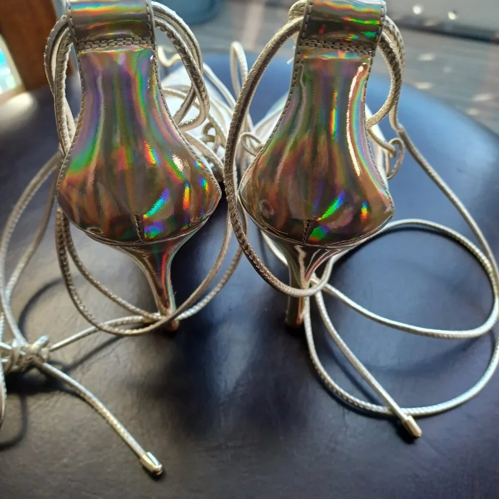 Stuart Weitzman Clear Wrap Around Heels 6 *New - Picture 2 of 6